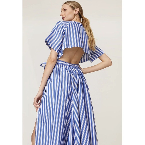 Rosie Assoulin Jump Wrap Skort Dress Striped Maxi 6 - Picture 2 of 6